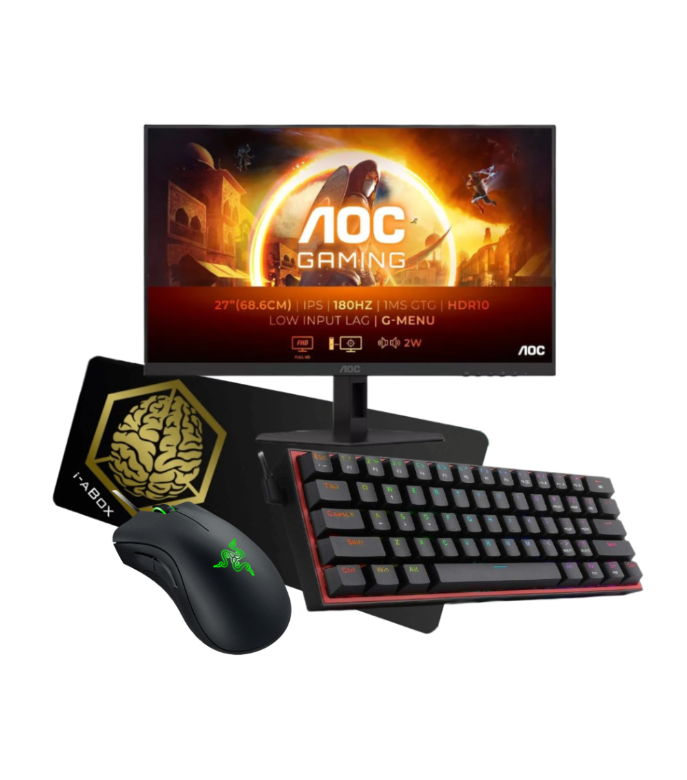 Gaming Gear Combo 2 (27" FHD Gaming Monitor, K617 Fizz, Razer DeathAdder Essential, XXL Mousepad)