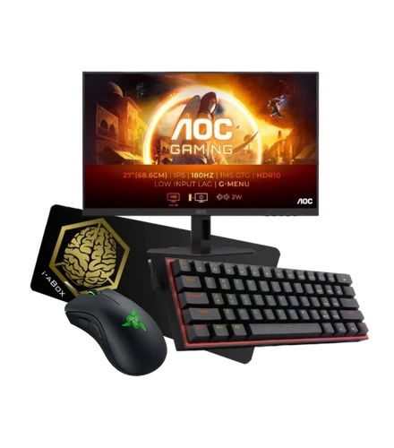 Gaming Gear Combo 2 (27" FHD Gaming Monitor, K617 Fizz, Razer DeathAdder Essential, XXL Mousepad)