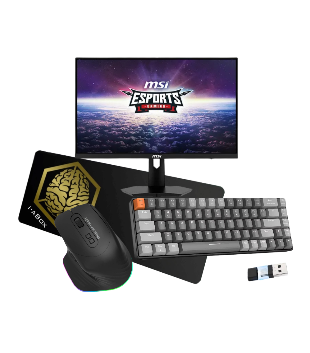 Gaming Gear Combo 1 Wireless (24" FHD Gaming Monitor, K68 keyboard, Powertech PT-1253, XXL Mousepad)