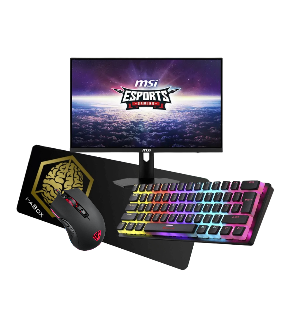 Gaming Gear Combo 1 (24" FHD Gaming Monitor, XtrikeMe Gk985p, Motospeed V70, XXL Mousepad)
