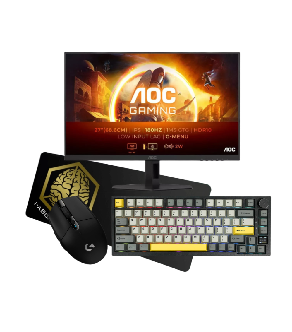 Gaming Gear Combo 2 Wireless (27" FHD Gaming Monitor, Ajazz AK820 Pro,  Logitech G305, XXL Mousepad)