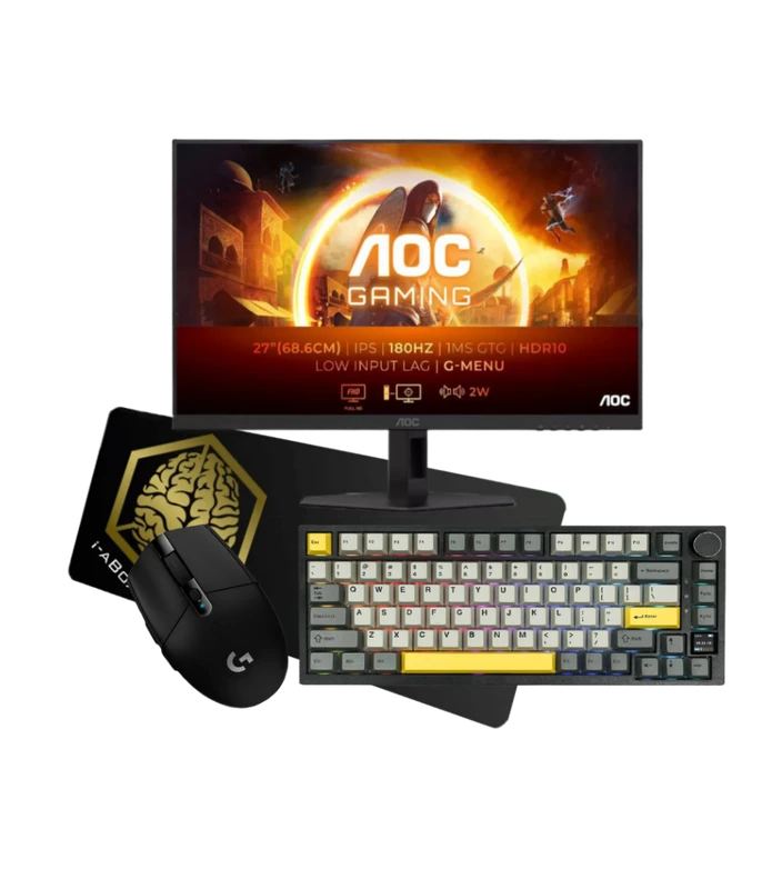 Gaming Gear Combo 2 Wireless (27" FHD Gaming Monitor, Ajazz AK820 Pro, Logitech G305, XXL Mousepad)