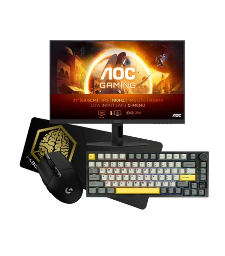 Gaming Gear Combo 2 Wireless (27" FHD Gaming Monitor, Ajazz AK820 Pro, Logitech G305, XXL Mousepad)