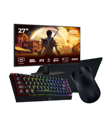 Pro Gaming Gear Wireless (27" 2K Gaming Monitor, Razer Huntsman V3 Mini, Razer Viper V3 Pro, Razer Gigantus V2 XXL Mousepad)